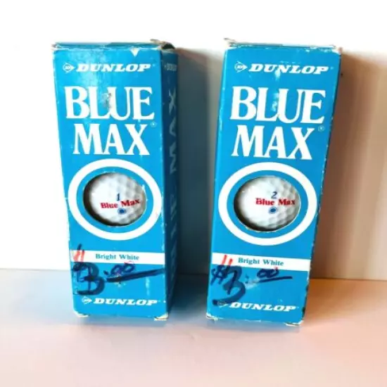 2 NIB Vintage BLUE MAX Dunlop Golf Balls Advertisement #1 and #2