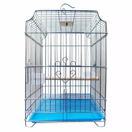 Folding Parrot Cockatiel Parakeet Bird Cage Canary Finch House with Stand Kit