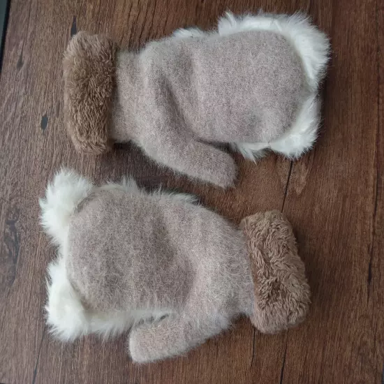 Realistic Sable Standard FERRET Face Portrait Mittens, One-of-a-Kind SOFT