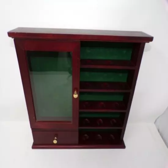 Vtg unique Golf ball & Jewelry display cabinet case box wall free or standing 