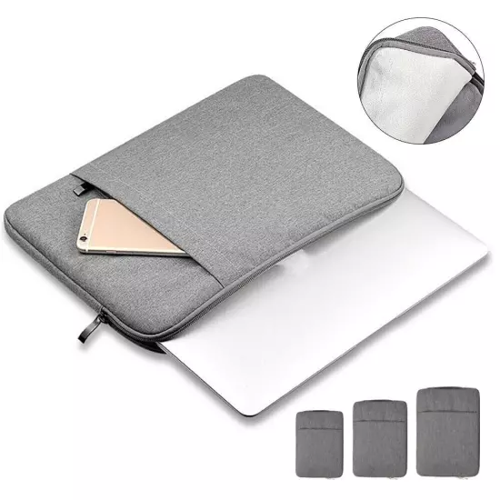 Laptop Bag Sleeve Case Carry Cover 2 Pockets For Notebook Computers 11 15 Inch