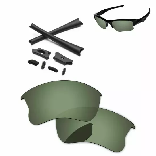 Rubber Kit + Polarized Replacement Lenses For-Oakley Flak Jacket XLJ - Options