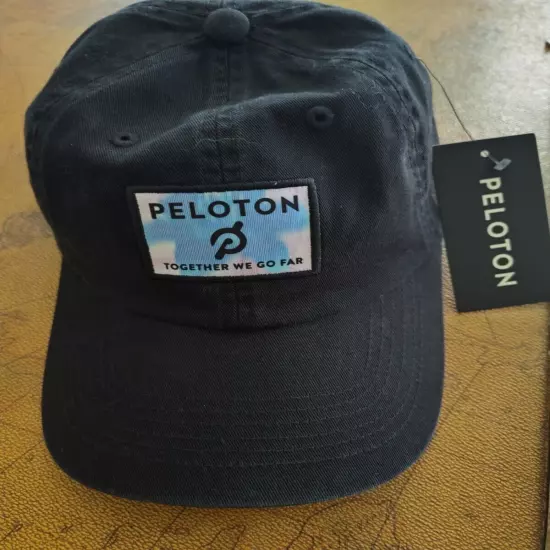 Peloton "Together We Go Far" Black Cap Hat Strapback OS NEW Free Shipping 