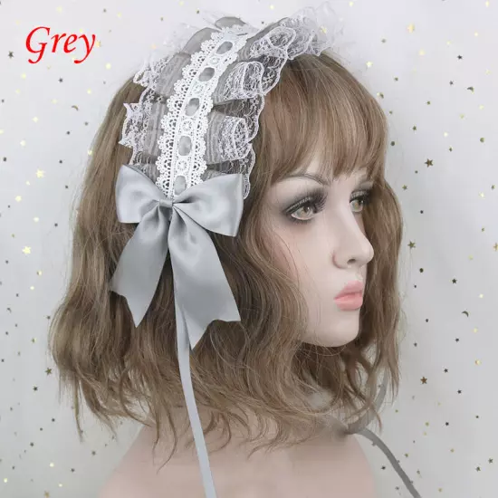 Lolita Lace Hair Hoop Women Girl Cosplay Headband Women Bowknot Hair Accessory