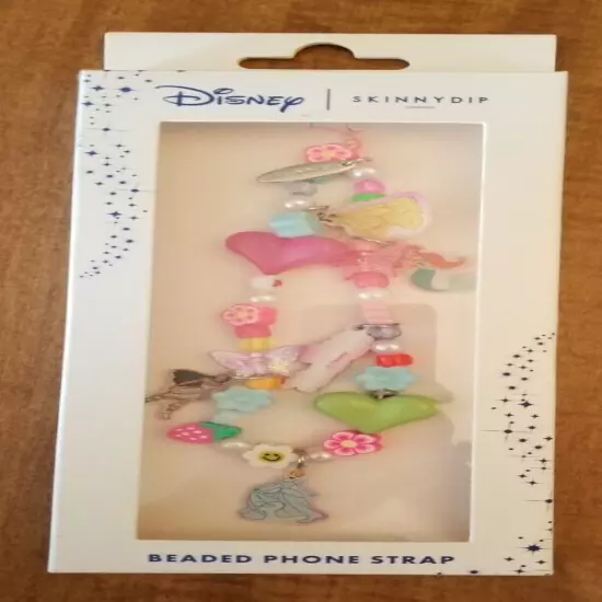 Disney Skinnydip Princess Beaded Phone Strap London Design New NIB Free Shipping