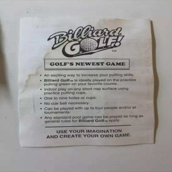 Vintage Billiard Golf Game Family Office game that Improves putting made in USA