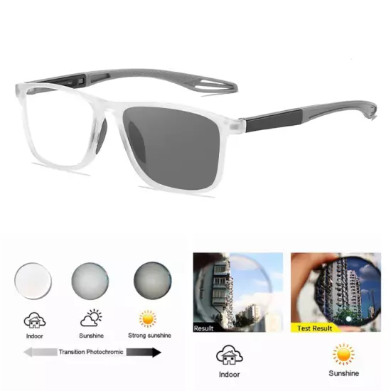 Classic Photochromic Myopia Glasses For Men Women Square Nearsighted Sunglasses