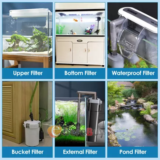 5-in-1 Internal Aquarium Fish Tank UV Sterilizer Filter Submersible Water Pump