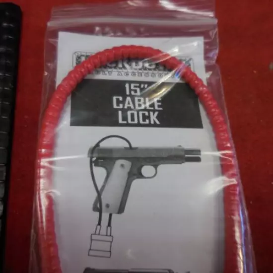 Lockdown New Red Cable Gun Lock For Pistols, Shotguns Or Rifles 2 Keys 15 Inch