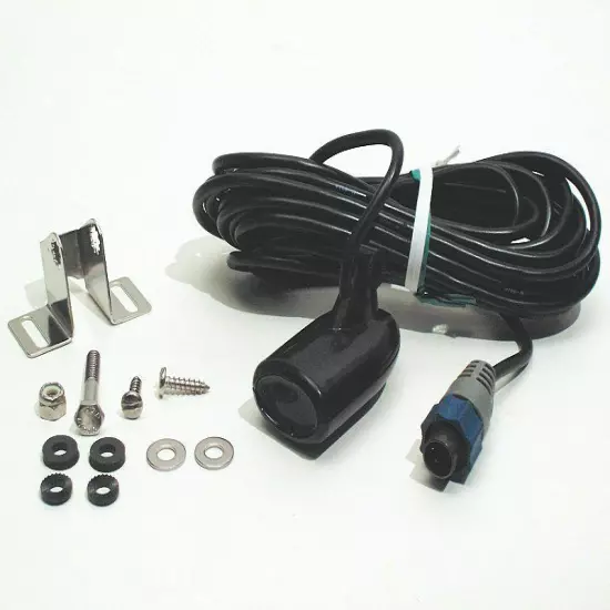 Lowrance HST-WSBL Blue 5pin 83/200kHz Transom Mount Skimmer Transducer with Temp