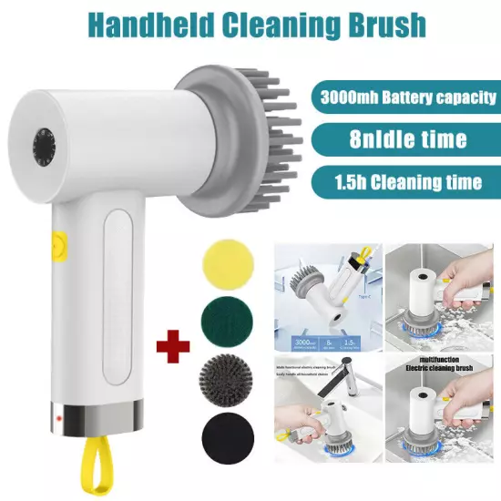 Electric Cleaning Brush Cordless 4 in 1 Rechargeable Spin Scrubber Rechargeable