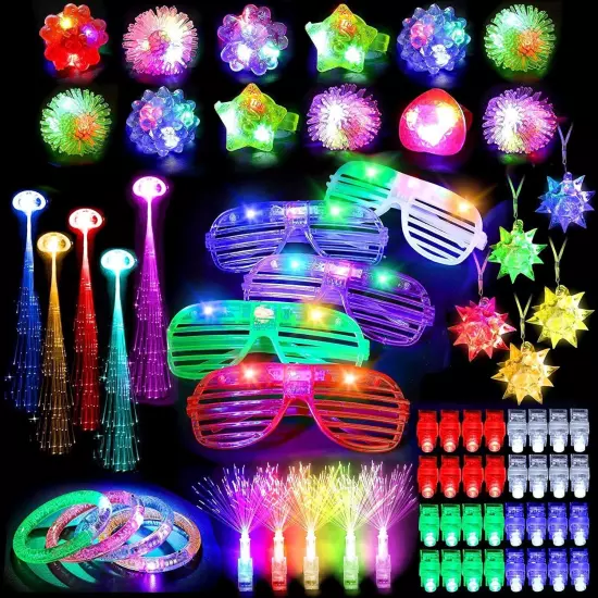 MIBOTE 83Pcs Led Light Up Toys Party Favors Glow in the [Multiple Colors] 