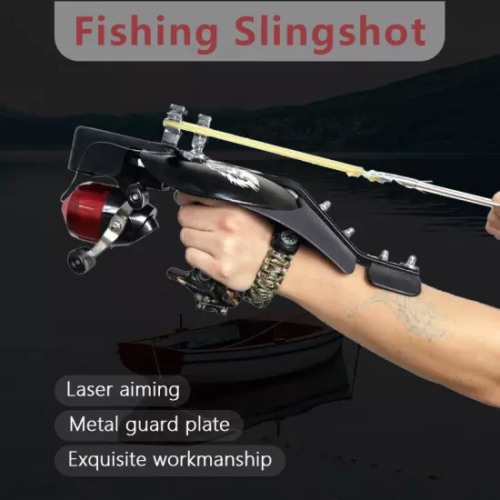 Pro Hunting Fishing Slingshot Powerful High Velocity Catapult Laser Shoot Set 