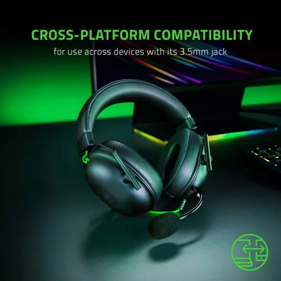 Razer BlackShark V2 X Headphone Wired Gaming Headset: 7.1 Surround Sound- Game