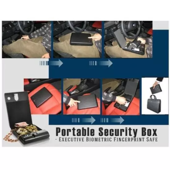 Fingerprint Handgun Safe Box Biometric Pistol Case Quick Access For Two Pistol