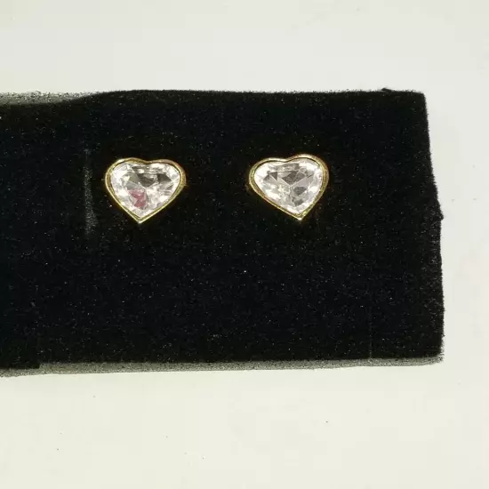 Vintage Avon True To The Heart Clear Earrings W/ Surgical Steel Posts 1992 