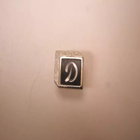 D Monogram Initial Letter Vintage SWANK Tie Tack Lapel Pin david donald darrel