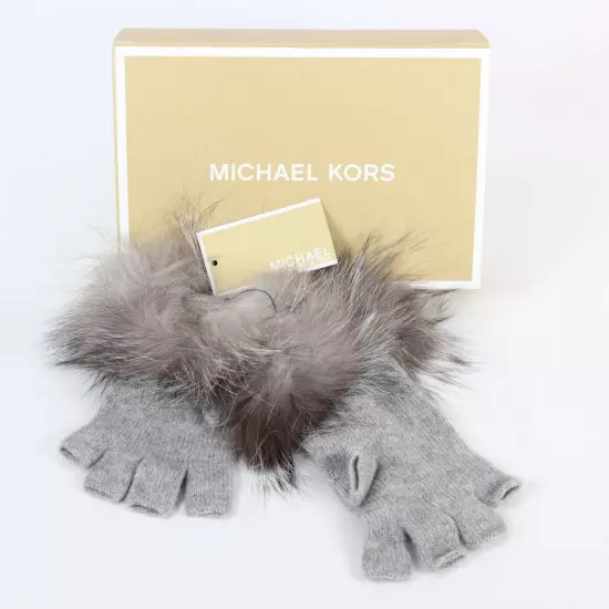 Michael Kors Fingerless Winter Gloves Grey Size 0 With MK Box AC364IF-MK H16 New