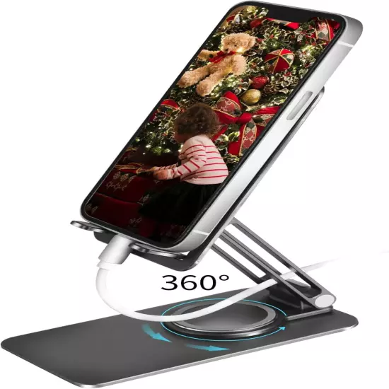 Cell Phone Stand Holder Multi Angle Adjustable Height 360 Rotation Foldable