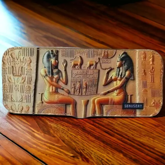 Egyptian Gods Inspired Wallet Handcrafted Leather Bringing Wealth Good Luck