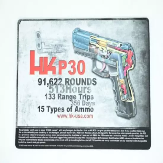 HECKLER & KOCH HK P30 CUTAWAY BENCH MAT/CLEANING MAT HK45 USP P7M8 VP9 VP40 RARE