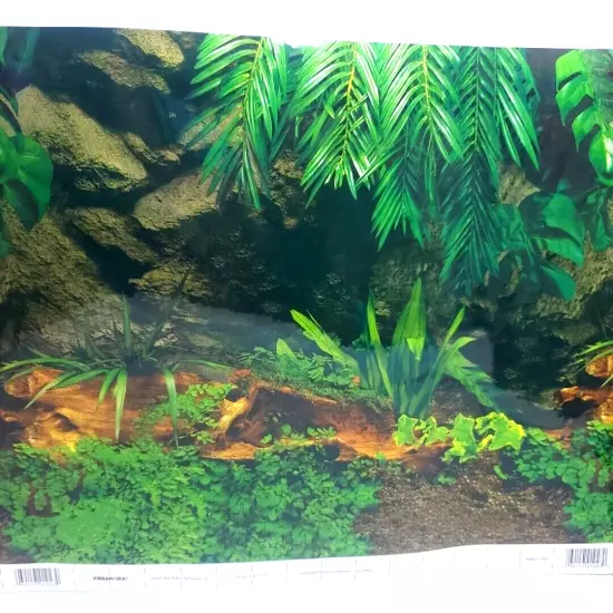 Vibran-Sea Double-Back Aquarium Background Rainforest Freshwater Gray Bolders