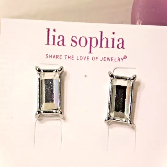 Beautiful Lia Sophia FAIREST OF THEM ALL Earrings, Silver, Cut Crystals, NWT