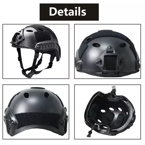 Airsoft Tactical Hunting Military Combat Helmet with Side Rail+ Half Mask