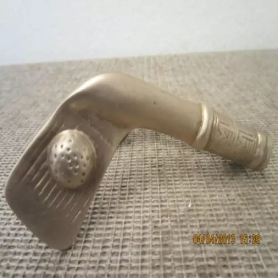 GOLFING, CLUB & BALL,SOLID BRASS DOOR KNOCKER