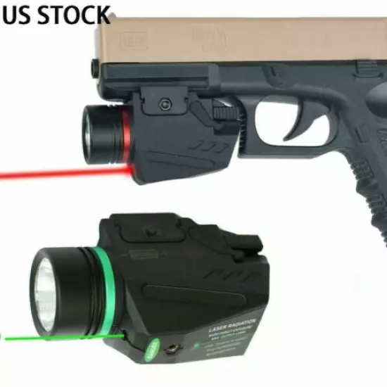 Combo LED Flashlight Green Red Dot Laser Sight For 20mm Rail Pistol Rifle Glock