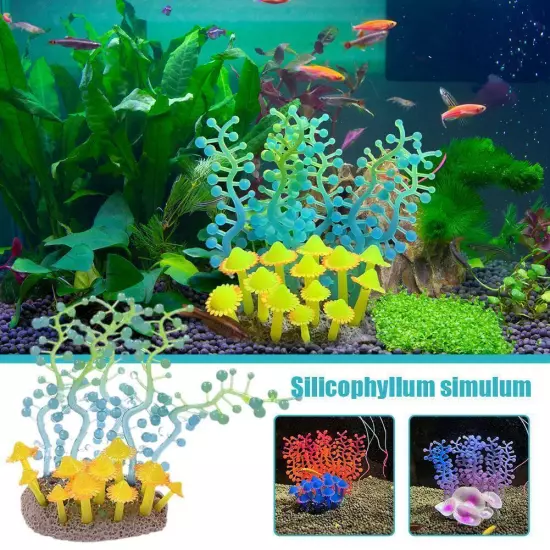 Silicone Fluorescent Coral Aquarium Landscaping G5X3