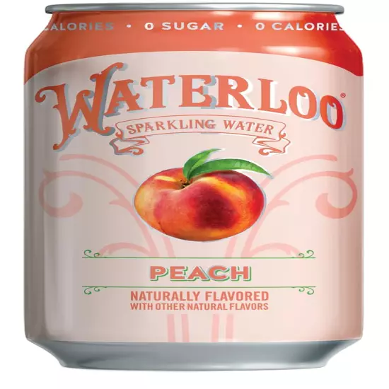 Waterloo Sparkling Water, Peach Naturally Flavored, 12 Fl Oz Cans (Pack of 12) –