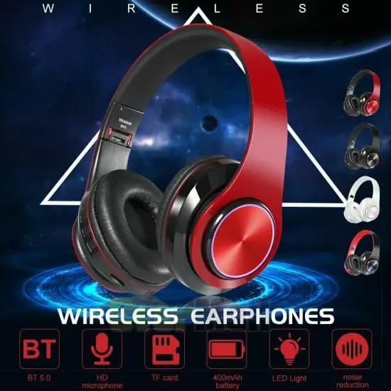 BT Wireless 3.5mm Gaming Headset LED Headphones Stereo Surround For PC Xbox ONE