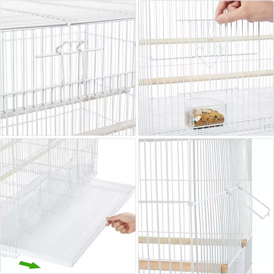 30-inch Stackable Flight Bird Cages for Parakeets Cockatiels Conures Finches Bud