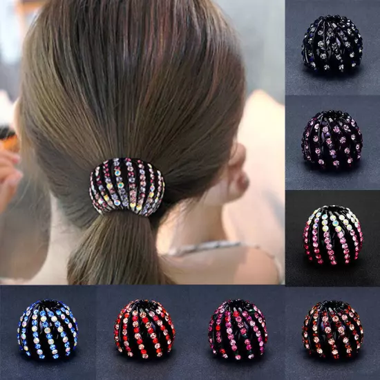 Women Bird Nest Expanding Ponytail Tail Hair Bun Holder Clip Claw Girls Hairpin