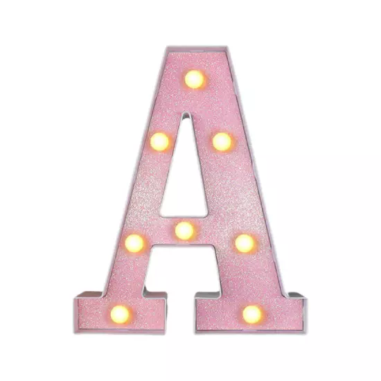 Led Light Up Letter,Pink Marquee LED Letter Lights 26 Alphabet,Lighted Letters A