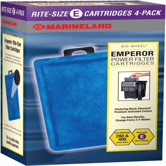 MarineLand Emperor Bio-Wheel Replacement Power Filter Cartridges Size E 8 count