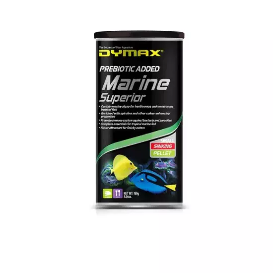 Dymax Marine fish food Superior, Sinking Small Pellet (5.64oz/160g)