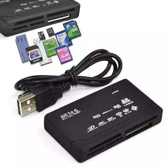 All in One Memory Card Reader USB External Adapter For Mini Micro M2 MMC XD CF