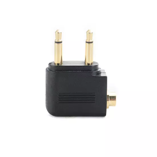 Adapter Airplane Flight 3.5 mm Aviation Headphon Audio Interface 1Pcs Black