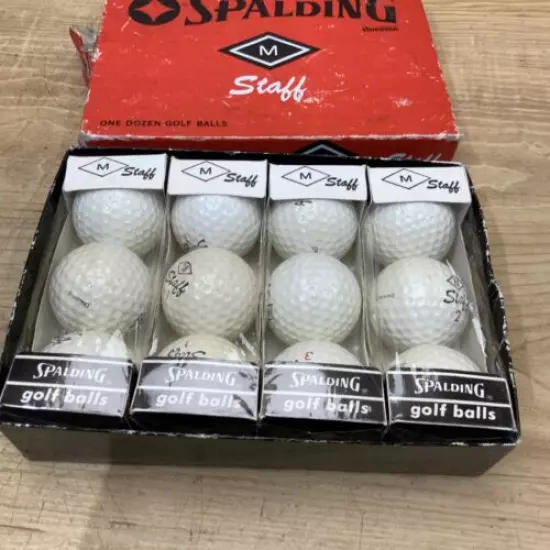 12 Vintage Spalding Staff Golf Balls Unused