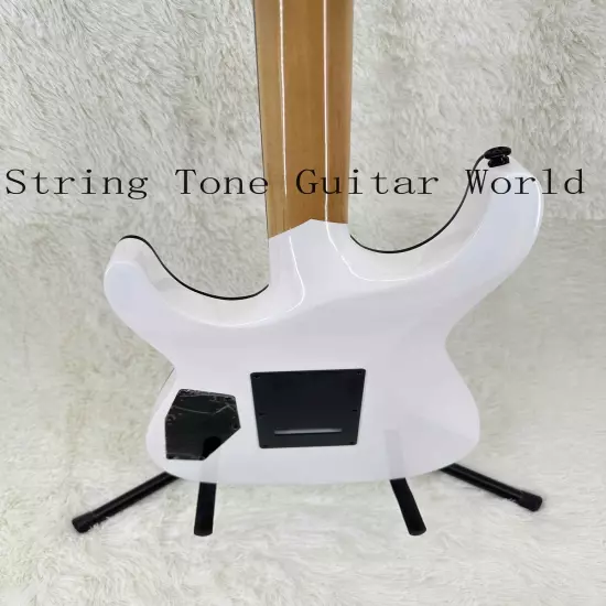 Custom Solid White Ouija ST Electric Guitar Basswood Body Floyd Rose Black Part