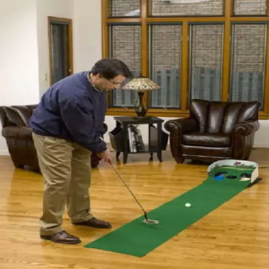 Green Putting Golf Mat Home Office Game Outdoor Indoor Ball Practice Training