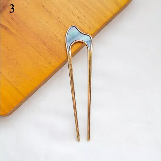 Women Hair Pin U Shaped Fork Stick French Fashion Hairstyle Metal Hair Clips -