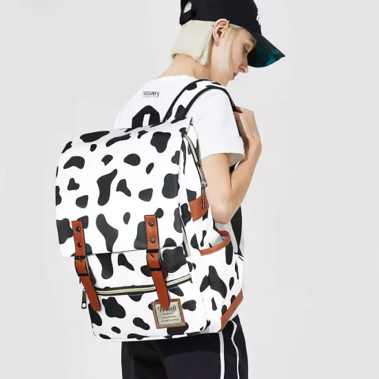 Cow Print School Backpack for Girls 156 Laptop Backpacks College School Bag