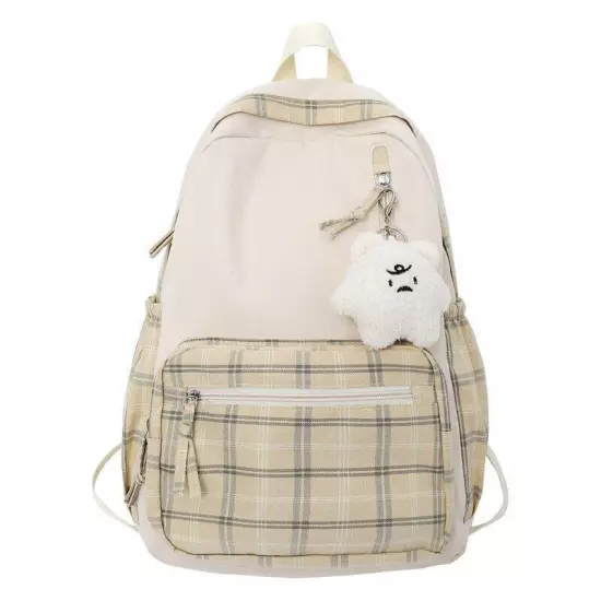 Girl Travel School Bag Book Backpack College Plaid Backpack Women Laptop Bag