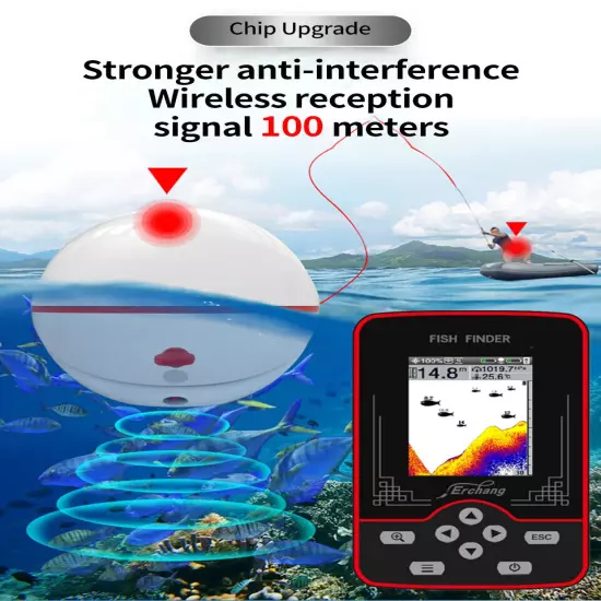 3D Intelligent High Power Sonar Fish Finder - Wireless Fish Finder Detector Ball