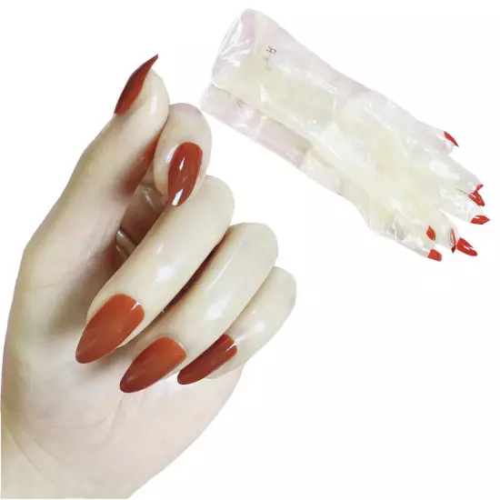 Oil Shiny Transparent Super Thin Latex Zentai Glove Crossdress Long Nails Gloves