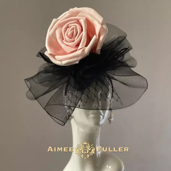 Aimee Fuller Derby Royal Ascot Cocktail Gala Classic Black Fascinator Hat