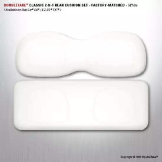 Factory Double Take Golf Cart Rear Seat Cushions EZ GO TXT White